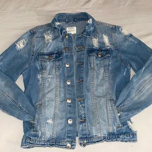 Papaya Distressed Jean Jacket Size Medium